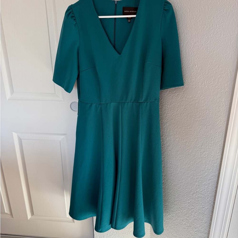 Donna Morgan Teal Midi Dress